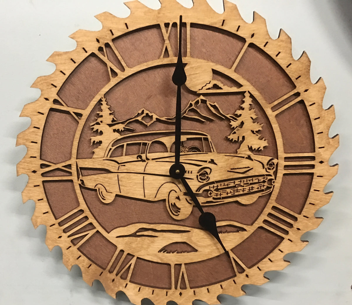 Wood saw blade clocks – Custom Steel Art