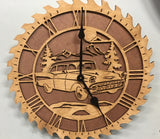 Wood saw blade clocks